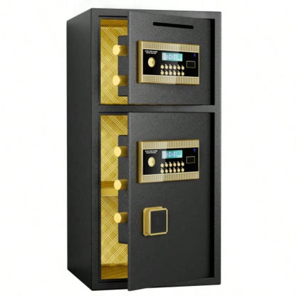 Large Double - door Coin - operated Safe, Digital Security Safe with Fireproof and Waterproof Bag, 6.0 Cubic Feet Safe Box with Hidden Code Function Home, Office and Hotel