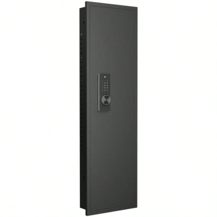 53 Passwod Panel In - Wall Safe, Hidden Wall Gun Safe Rifles with Adjustable Shelves, Assembled Storage Multifunctional Wall Safe and Valuables Black - Digital
