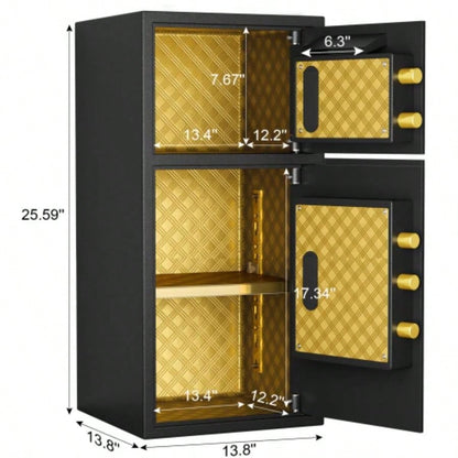 Large Double - door Coin - operated Safe, Digital Security Safe with Fireproof and Waterproof Bag, 6.0 Cubic Feet Safe Box with Hidden Code Function Home, Office and Hotel