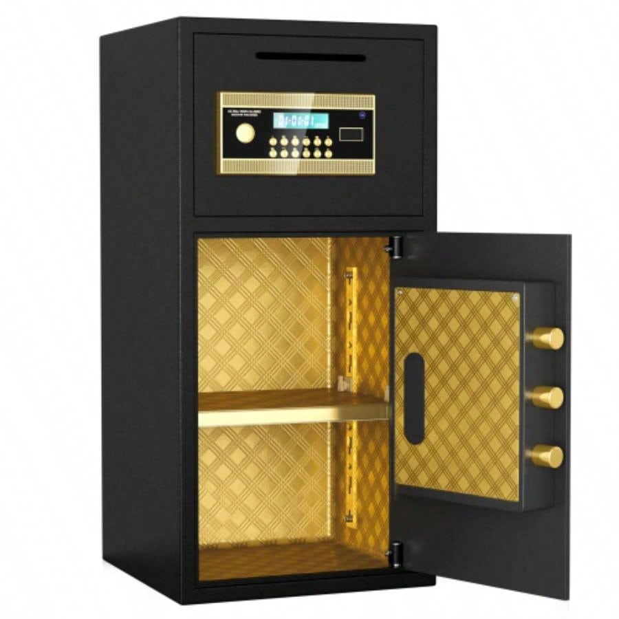 Large Double - door Coin - operated Safe, Digital Security Safe with Fireproof and Waterproof Bag, 6.0 Cubic Feet Safe Box with Hidden Code Function Home, Office and Hotel