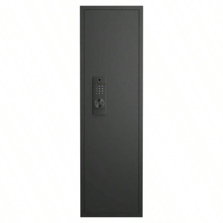 53 Fingerprint Panel In - Wall Safe, Hidden Wall Gun Safe Rifles with Adjustable Shelves, Assembled Storage Multifunctional Wall Safe and Valuables Black - Fingerprint
