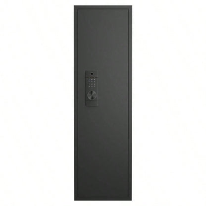 53 Fingerprint Panel In - Wall Safe, Hidden Wall Gun Safe Rifles with Adjustable Shelves, Assembled Storage Multifunctional Wall Safe and Valuables Black - Fingerprint