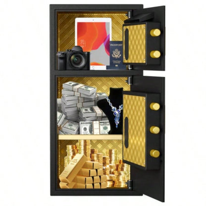 Large Double - door Coin - operated Safe, Digital Security Safe with Fireproof and Waterproof Bag, 6.0 Cubic Feet Safe Box with Hidden Code Function Home, Office and Hotel