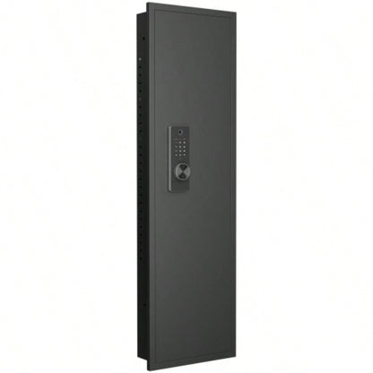 53 Fingerprint Panel In - Wall Safe, Hidden Wall Gun Safe Rifles with Adjustable Shelves, Assembled Storage Multifunctional Wall Safe and Valuables Black - Fingerprint