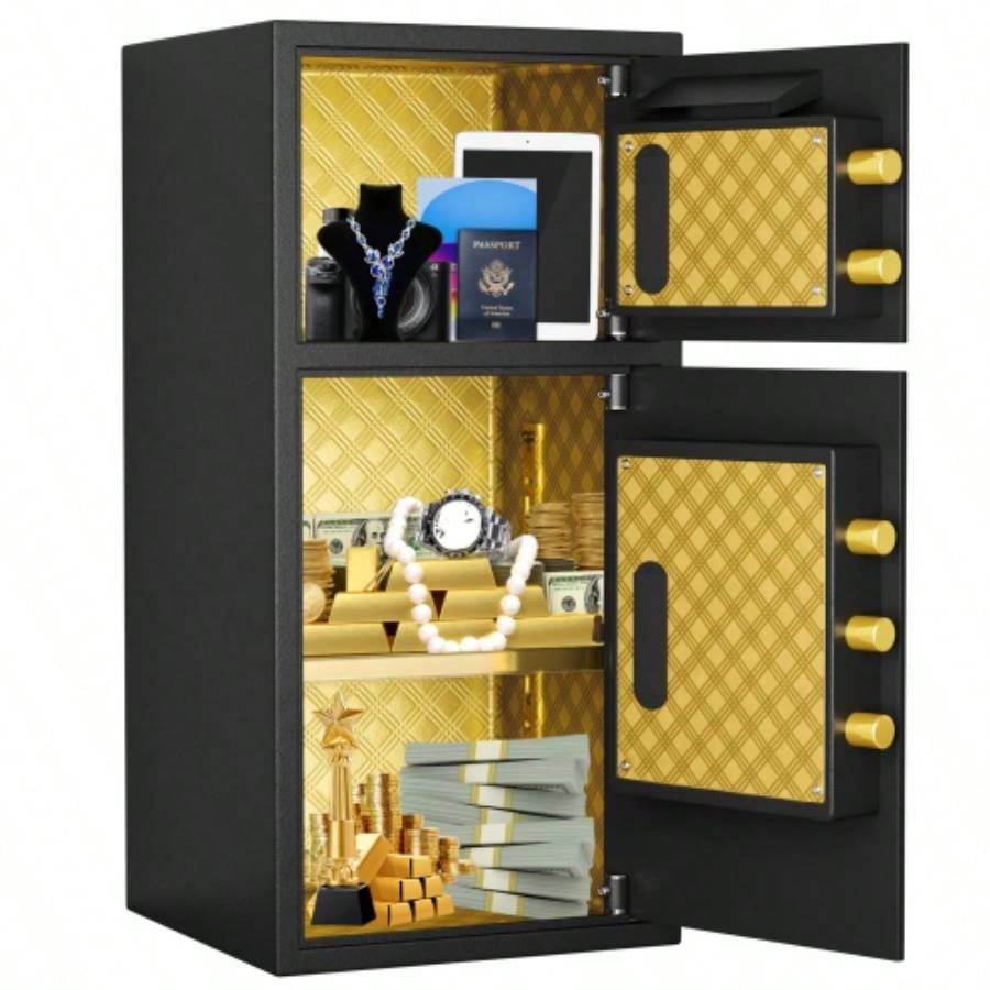 Large Double - door Coin - operated Safe, Digital Security Safe with Fireproof and Waterproof Bag, 6.0 Cubic Feet Safe Box with Hidden Code Function Home, Office and Hotel