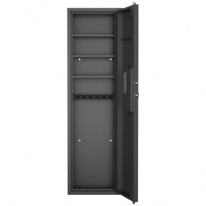 53 Fingerprint Panel In - Wall Safe, Hidden Wall Gun Safe Rifles with Adjustable Shelves, Assembled Storage Multifunctional Wall Safe and Valuables Black - Fingerprint