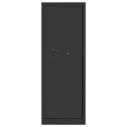 Steel Large Fireproof and Waterproof Gun Safe, Supporting Classified Storage of Multiple Types of Firearms, Equipped with Pistol Pouches, a Programmable Keypad, Dual Backup Keys and a Alarm System.