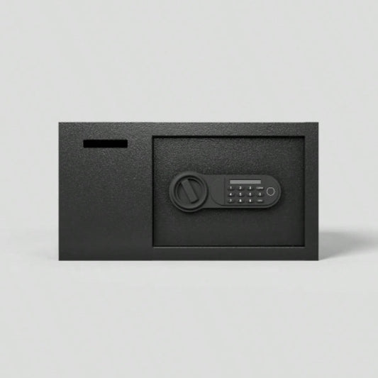 Steel Security Safe and Lock Box with Electronic Keypad - Secure Cash, Jewelry, ID Documents, Black, 1.16 Cubic Feet