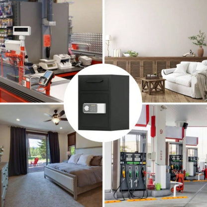 Digital Depository Safe Made of Carbon Steel Electronic Code Lock Depository Safe with Deposit Slot Depository Box Home Hotel Restaurant and Office