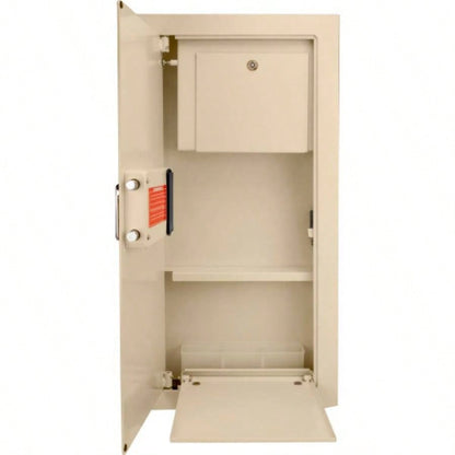 0.82 CUBIC FT LEFT OPEN BEIGE BIOMETRIC WALL SAFE