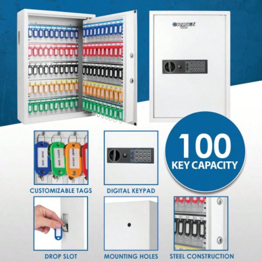 Keys Key Cabinet Digital Keypad Wall Safe White