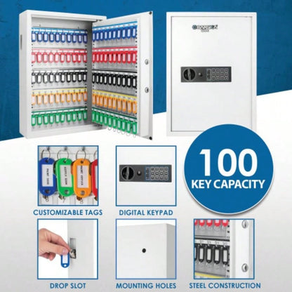 Keys Key Cabinet Digital Keypad Wall Safe White