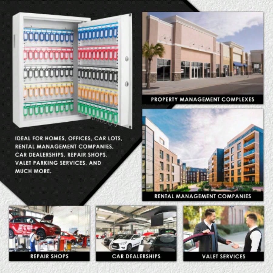 Keys Key Cabinet Digital Keypad Wall Safe White