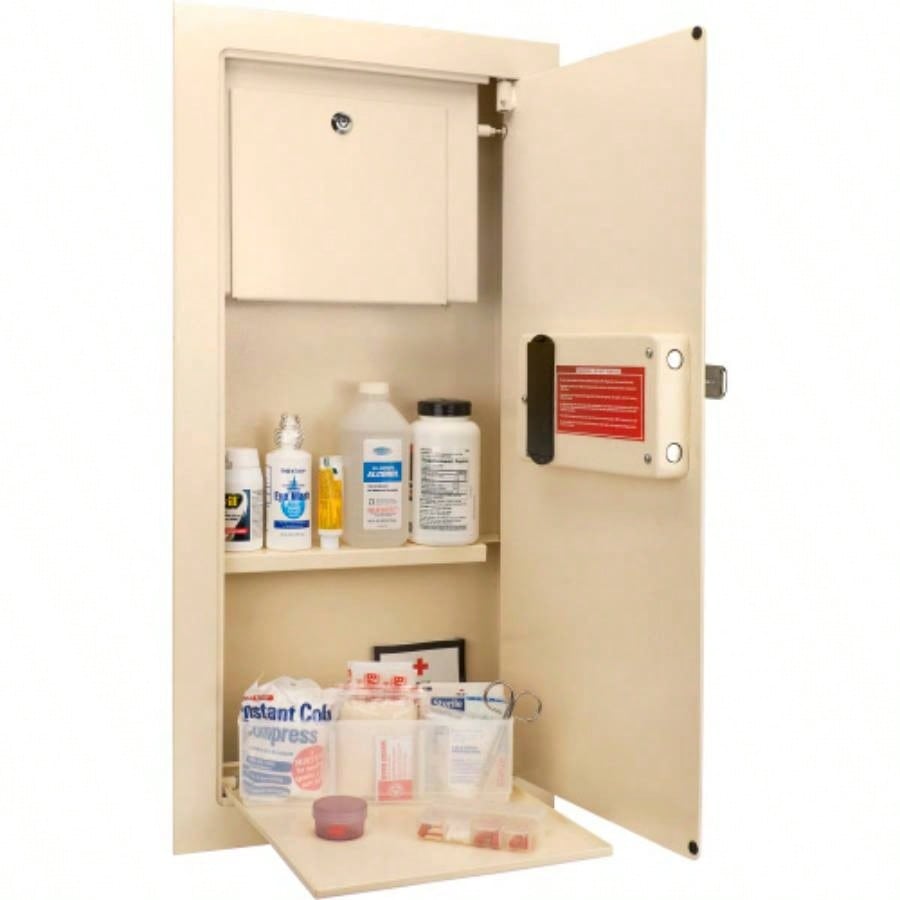 0.82 CUBIC FT BEIGE BIOMETRIC WALL SAFE