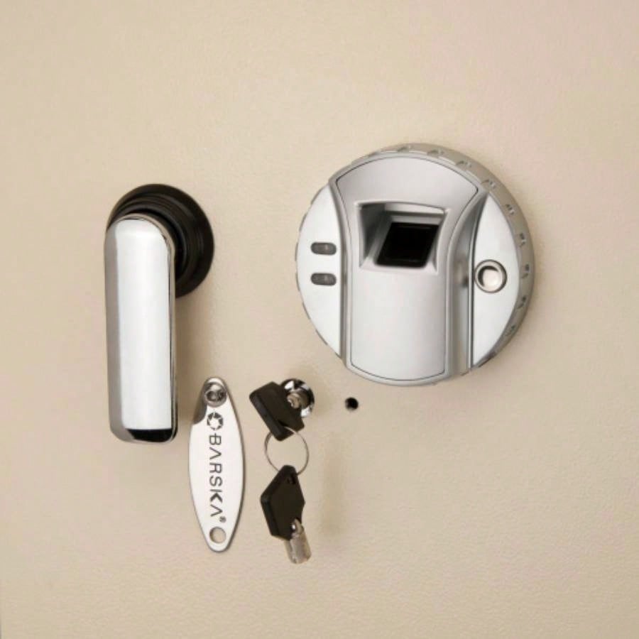 0.82 CUBIC FT BEIGE BIOMETRIC WALL SAFE