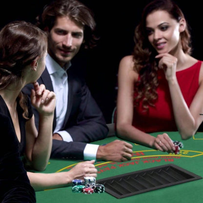 Soozier Poker Table Foldable, 72 Blackjack Table Players with Chip Cup Holder, Green Felt