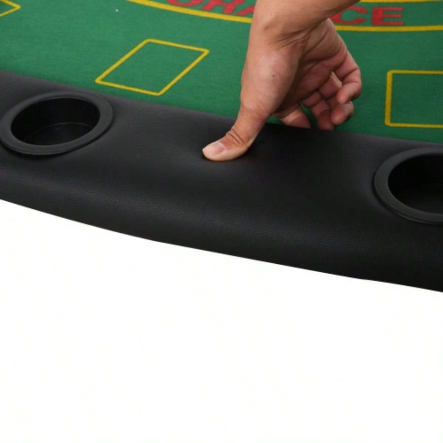 Soozier Poker Table Foldable, 72 Blackjack Table Players with Chip Cup Holder, Green Felt