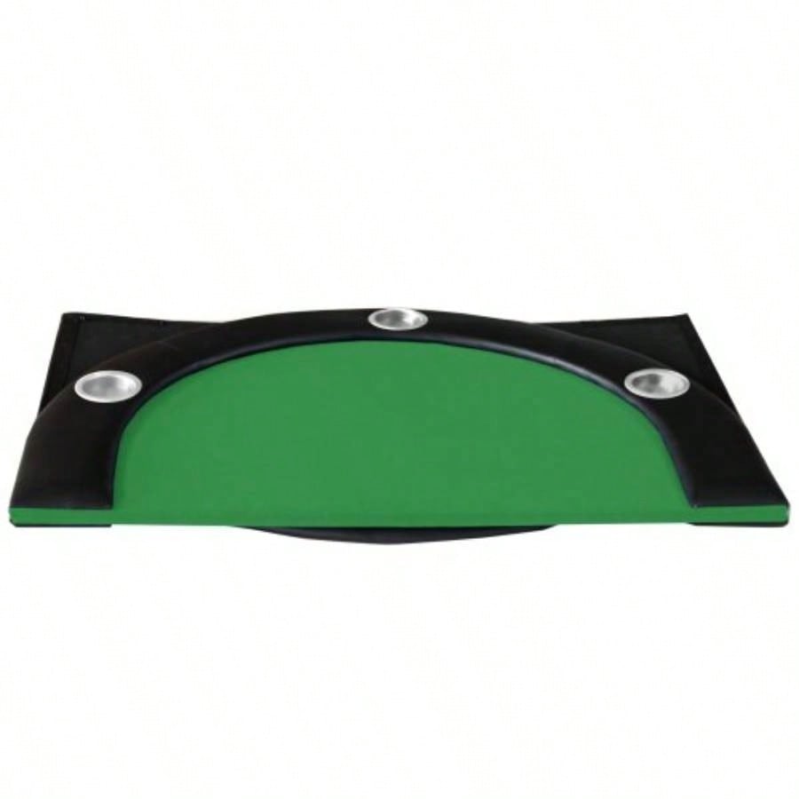 Folding Poker Table Top 10 Players Tri - Fold Texas Holdem Blackjack Casino Game Tabletop Green