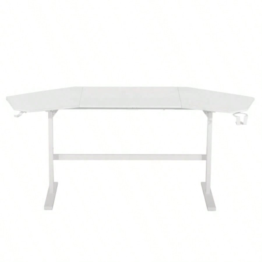 Techni Sport TS911D Gaming Desk with Shelves Accessory Holder, White