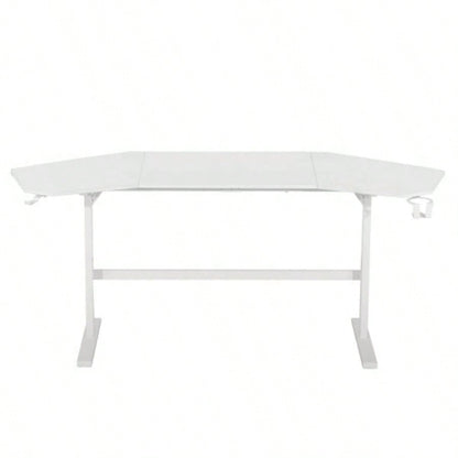 Techni Sport TS911D Gaming Desk with Shelves Accessory Holder, White