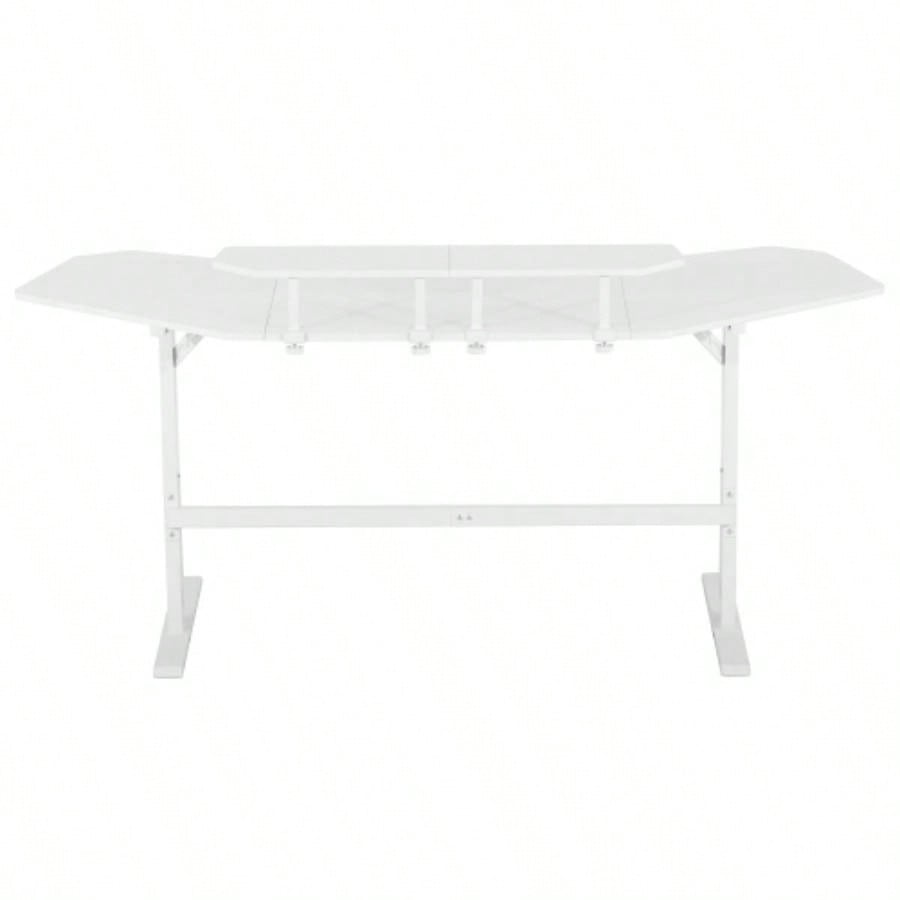 Techni Sport TS911D Gaming Desk with Shelves Accessory Holder, White