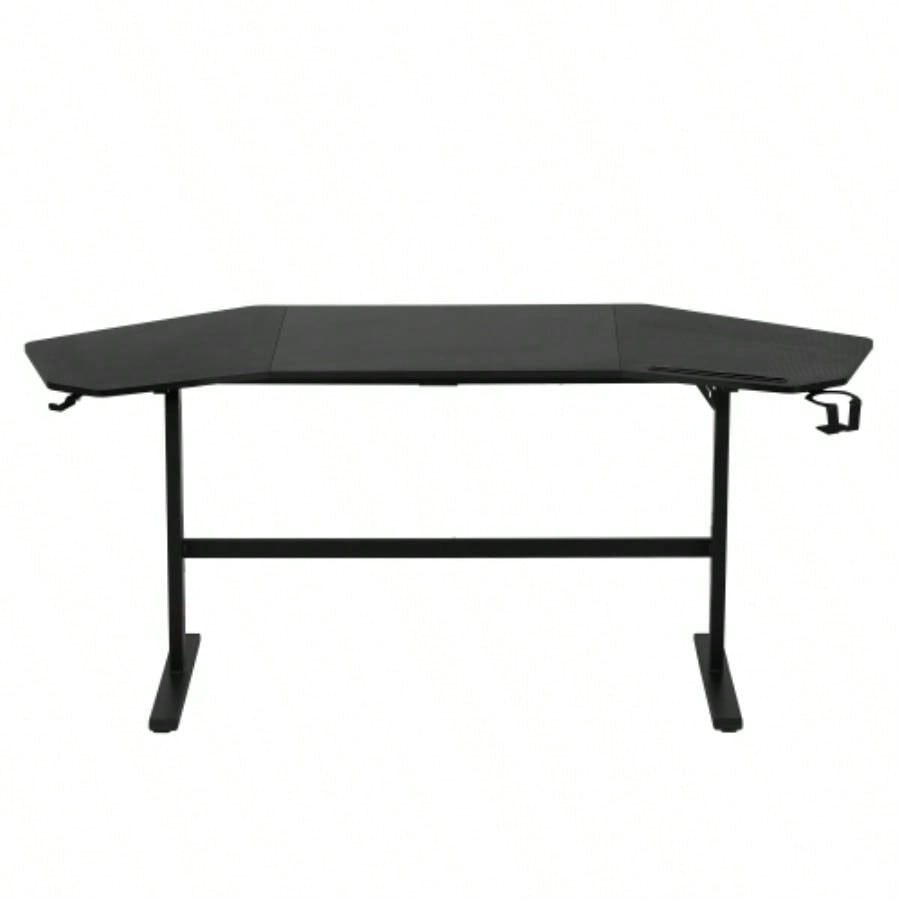 Techni Sport TS911D Gaming Desk with Shelves Accessory Holder, Black