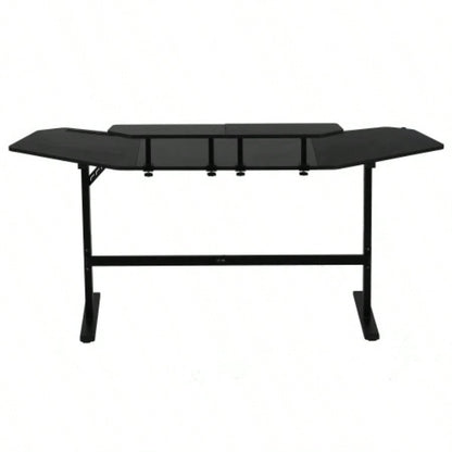 Techni Sport TS911D Gaming Desk with Shelves Accessory Holder, Black