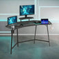 Techni Sport TS98D Gaming Desk with Shelf Accessory Holders, Black