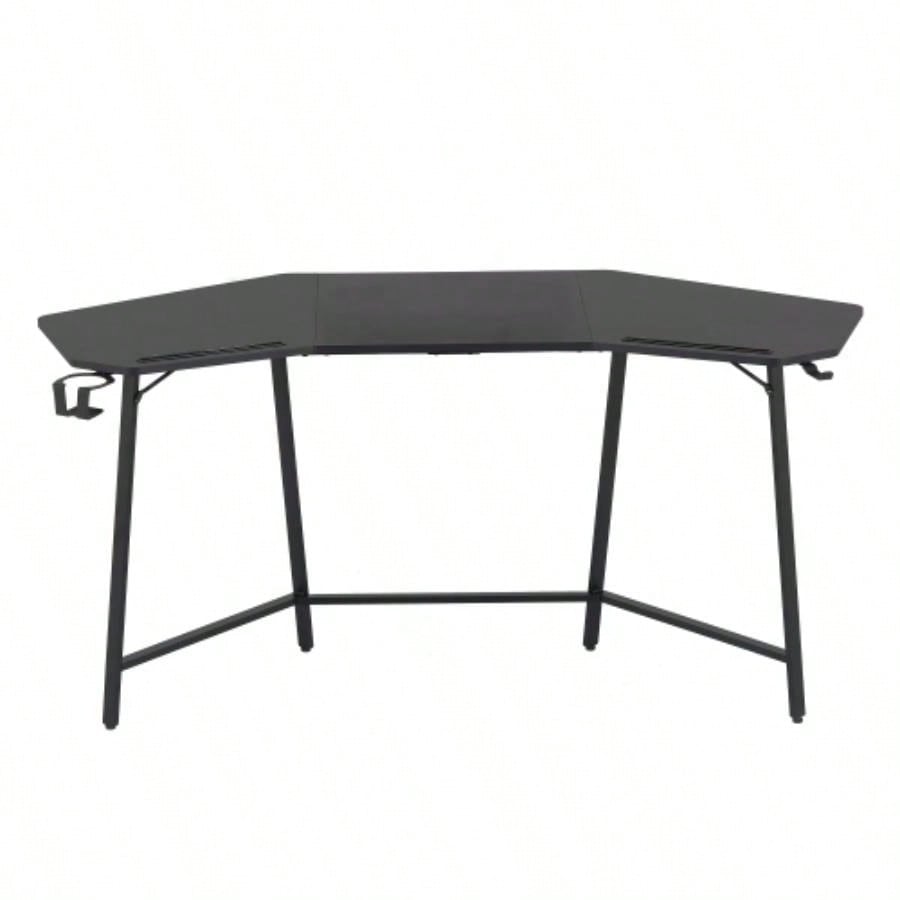 Techni Sport TS98D Gaming Desk with Shelf Accessory Holders, Black