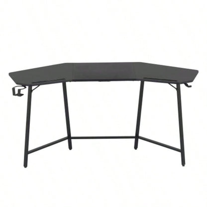 Techni Sport TS98D Gaming Desk with Shelf Accessory Holders, Black