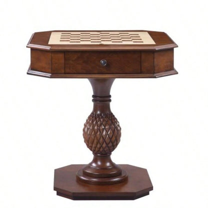 Cherry Reversible Chess Checker Game Table/Game Tray Chess Fingures Not Included