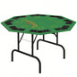 Soozier Poker Table Foldable 47 Octagon Casino Table Blackjack Texas Holdem Poker Table 8 Players with Chips Tray and Cup Holders, Green