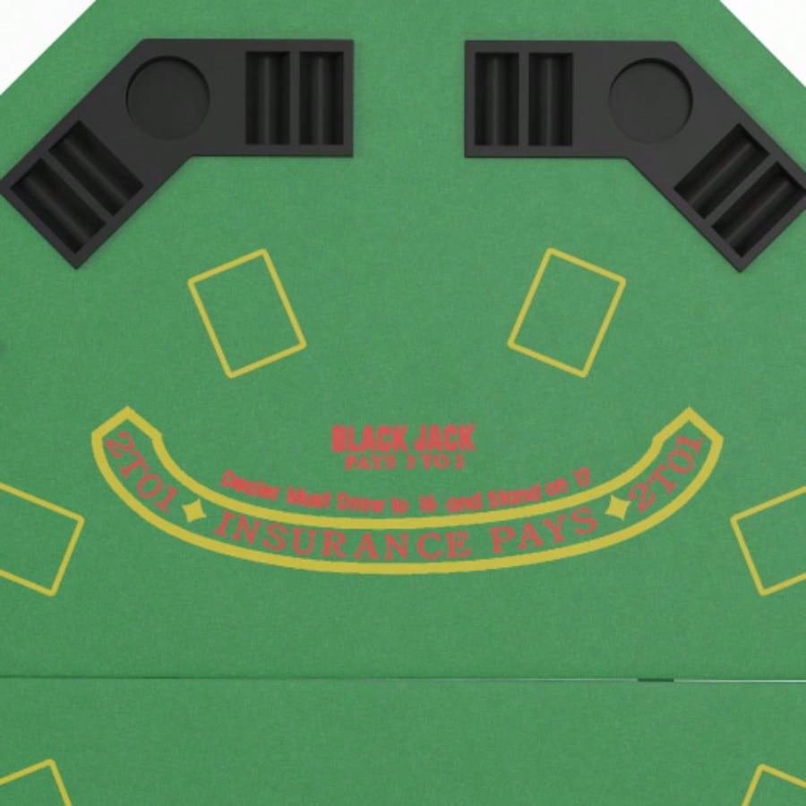 Soozier Poker Table Foldable 47 Octagon Casino Table Blackjack Texas Holdem Poker Table 8 Players with Chips Tray and Cup Holders, Green