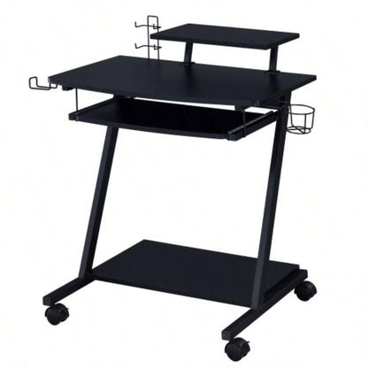 Black Gaming Desk with Keyboard Tray