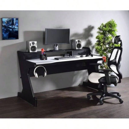 Black and White 2 - Drawer Gaming Desk