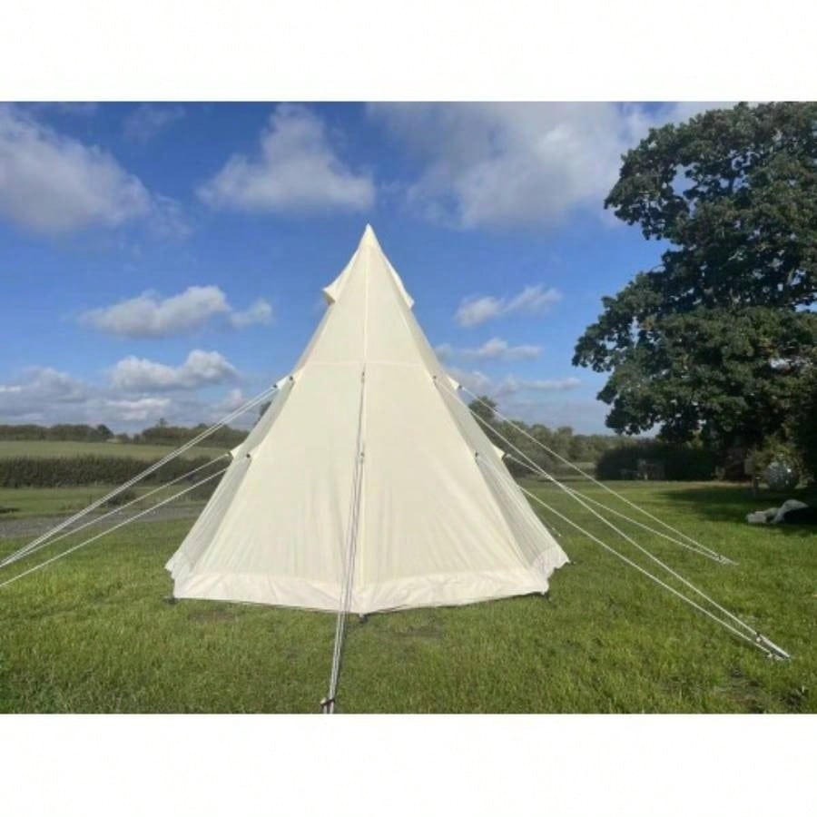 SAMHAIBEI Bell Tent 4 Season 9.85ft Glamping Tent, Hot Tent, Family Camping, Hiking, Canvas Tent with Aluminum Pole. Support Camouflage Fabric Customization