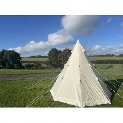 SAMHAIBEI Bell Tent 4 Season 9.85ft Glamping Tent, Hot Tent, Family Camping, Hiking, Canvas Tent with Aluminum Pole. Support Camouflage Fabric Customization