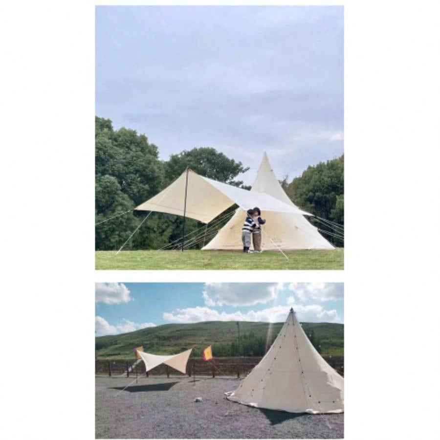 SAMHAIBEI Bell Tent 4 Season 9.85ft Glamping Tent, Hot Tent, Family Camping, Hiking, Canvas Tent with Aluminum Pole. Support Camouflage Fabric Customization