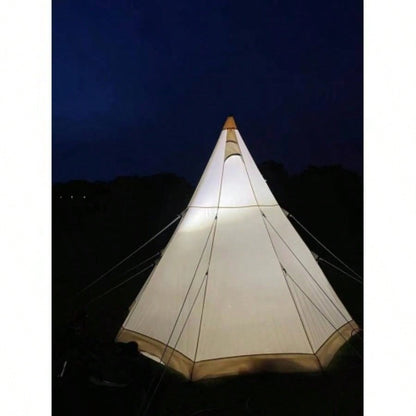 SAMHAIBEI Bell Tent 4 Season 9.85ft Glamping Tent, Hot Tent, Family Camping, Hiking, Canvas Tent with Aluminum Pole. Support Camouflage Fabric Customization