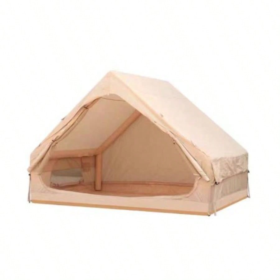 Inflatable Tent With Pump, Glamping Tents 4 - 6 Person, Easy Setup 4 Season Waterproof Outdoor Tent, Waterproof Luxury Glamping Tent with 12 Mesh Window