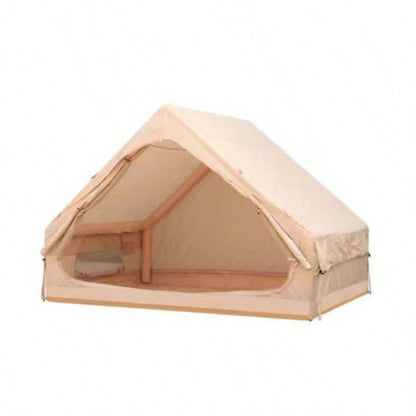 Inflatable Tent With Pump, Glamping Tents 4 - 6 Person, Easy Setup 4 Season Waterproof Outdoor Tent, Waterproof Luxury Glamping Tent with 12 Mesh Window