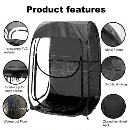 Portable Up Sports Tent, Shelter Outdoor Sports Events, Fishing and Camping, from Cold Wind and Rain, Black