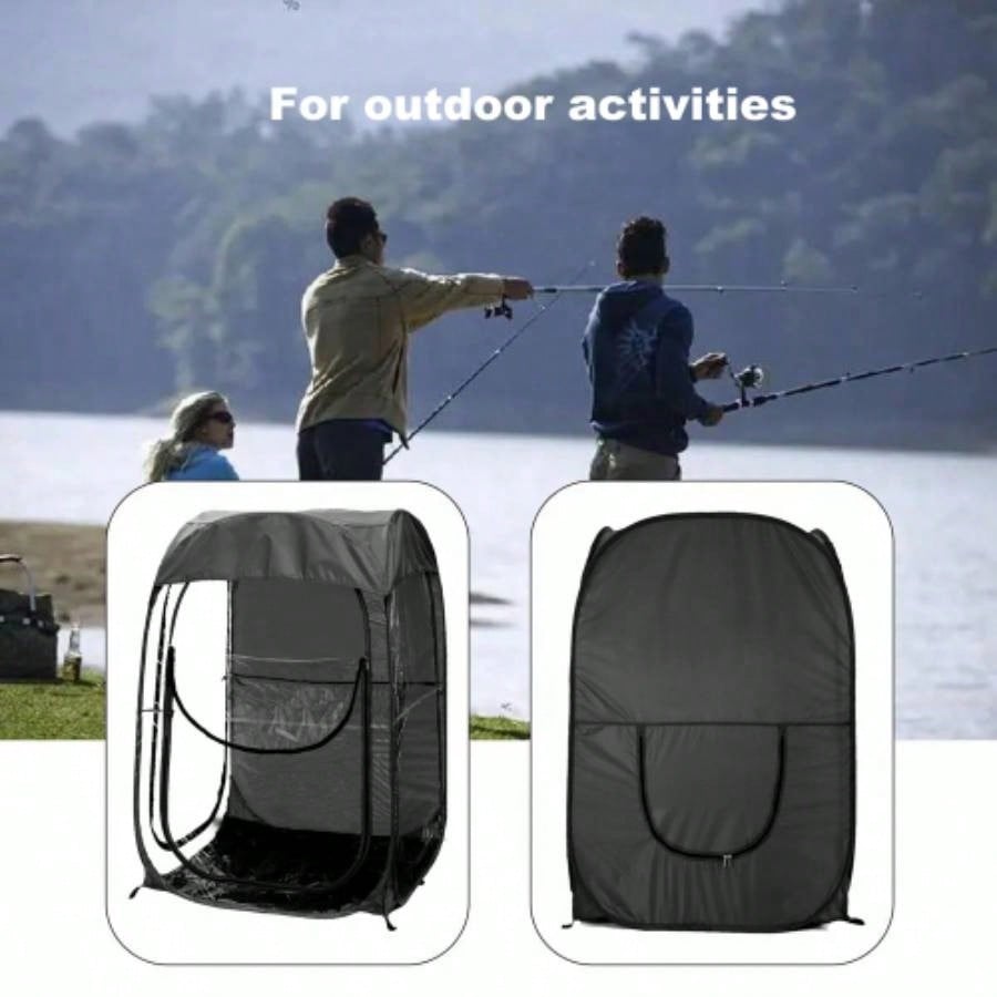 Portable Up Sports Tent, Shelter Outdoor Sports Events, Fishing and Camping, from Cold Wind and Rain, Black