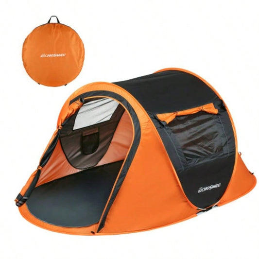 2 Person Black+ Orange Up Camping Tent