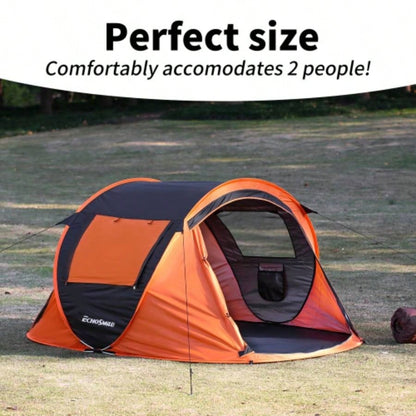 2 Person Black+ Orange Up Camping Tent