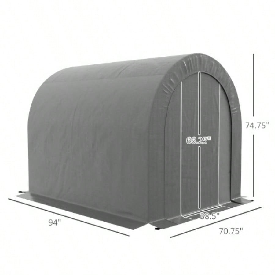 Outsunny 6x 8 Garden Storage Tent, Heavy Duty Outdoor Shed, Waterproof Portable Shed Storage Shelter with Galvanized Metal Frame Bike, Motorcycle, Garden Tools, Gray