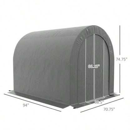 Outsunny 6x 8 Garden Storage Tent, Heavy Duty Outdoor Shed, Waterproof Portable Shed Storage Shelter with Galvanized Metal Frame Bike, Motorcycle, Garden Tools, Gray