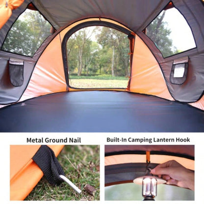 2 Person Black+ Orange Up Camping Tent
