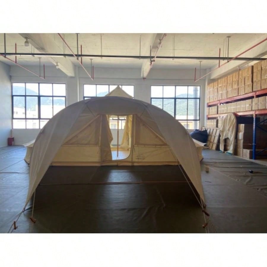 SAMHAIBEI 6 Persons Canvas Tent Bell Tent Glamping, 4 Seasons Yurt Tent Camping, Heavy Cotton Canvas Tent Family Camping, Outdoor Hunting, or Party Tent. Durable, 2 in 1, 2 Doors Bell Tent