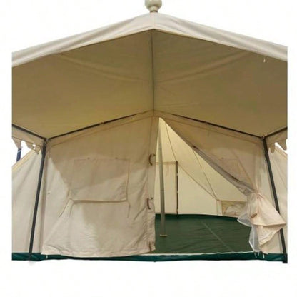 SAMHAIBEI 19.68*13.1ft Canvas Tent Bell Tent Glamping, 4 Seasons Yurt Tent Camping, Heavy Cotton Canvas Tent Family Camping, Outdoor Hunting, Bell tent with 8.53ft*6.56ft porch